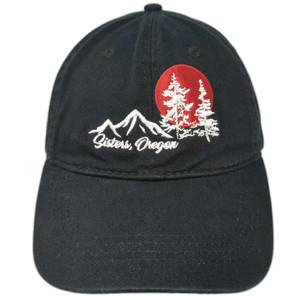 ACE Baseball Cap Black One Size Sisters Oregon Mountain Pine Trees Slideback Hat